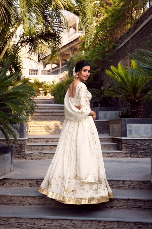 LNB 1422 Off White Color Silver Glosy Sequins and Embroidery Foil Work Lehenga Choli Wedding, Party, Festive, Events Etc. Delivery 4-6 Working Days Rs 3299 | Lehenga, Bollywood Lehenga, Creative Lehenga, Designer Lehenga, Embroidered Lehenga, Party Wear Lehenga