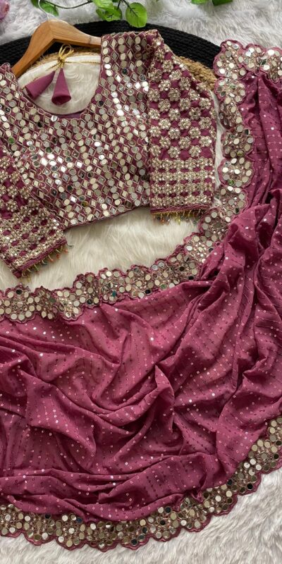 DF 3429 Onion Color Faux Georgette 5mm Sequence Work Saree Casual, Wedding, Festive, Events . Expected Delivery 4-6 Working Days @2199/- only | Sarees, Bollywood Sarees, Creative Sarees, Designer Sarees, Embroidered Sarees, Ethnic Saree, Modern Digital sarees, Party Wear Sarees