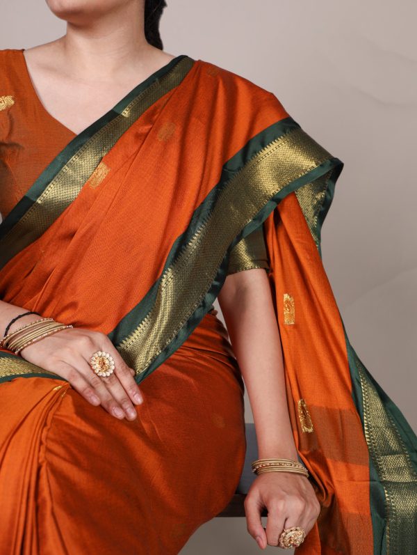 YNF 7406 Orange Color Cotton Silk Weaving Work Paithani Concept Saree Casual, Wedding, Festive, Events . Expected Delivery  4-6 Working Days @1449/- only                                                                                | Sarees, Bollywood Sarees, Creative Sarees, Designer Sarees, Embroidered Sarees, Ethnic Saree, Modern Digital sarees, Party Wear Sarees