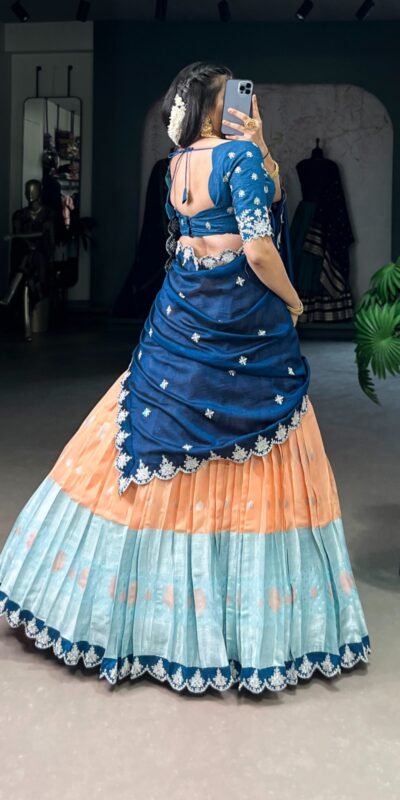 LNB 2024 Orange Color Zari Kota Weaving Work Sequins Thread Embroidery Lehenga Choli Festive Party Wedding, Events etc. Delivery 4-6 Working Days @2999/- | Lehenga, Bollywood Lehenga, Creative Lehenga, Designer Lehenga, Embroidered Lehenga, Party Wear Lehenga