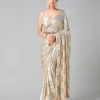 DF 3426 Peach Color Georgette 5MM Sequins Embroidery Work Saree Casual, Wedding, Festive, Events . Expected Delivery  4-6 Working Days @1749/- only                                                 | Sarees, Bollywood Sarees, Creative Sarees, Designer Sarees, Embroidered Sarees, Ethnic Saree, Modern Digital sarees, Party Wear Sarees