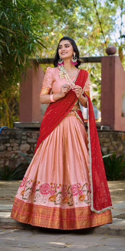 LNB1518 Pink Color Cotton Silk Thread Embroidery Work Lehenga Choli Wedding, Party, Festive, Events Etc. Delivery 4-6 Working Days Rs 2999 | Lehenga, Bollywood Lehenga, Creative Lehenga, Designer Lehenga, Embroidered Lehenga, Party Wear Lehenga