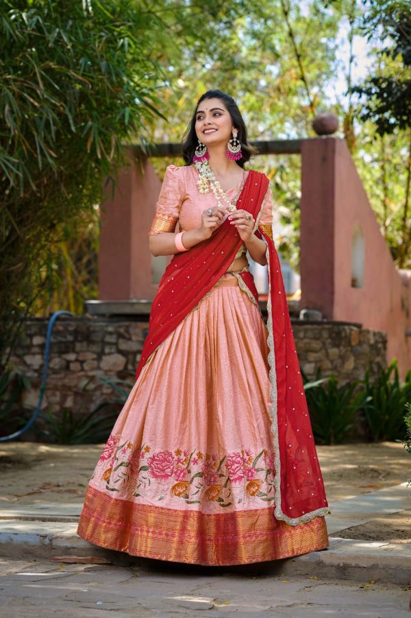 LNB1518 Pink Color Cotton Silk Thread Embroidery Work Lehenga Choli Wedding, Party, Festive, Events Etc. Delivery 4-6 Working Days Rs 2999 | Lehenga, Bollywood Lehenga, Creative Lehenga, Designer Lehenga, Embroidered Lehenga, Party Wear Lehenga