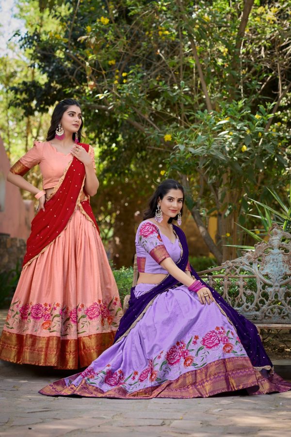 LNB1518 Pink Color Cotton Silk Thread Embroidery Work Lehenga Choli Wedding, Party, Festive, Events Etc. Delivery 4-6 Working Days Rs 2999 | Lehenga, Bollywood Lehenga, Creative Lehenga, Designer Lehenga, Embroidered Lehenga, Party Wear Lehenga