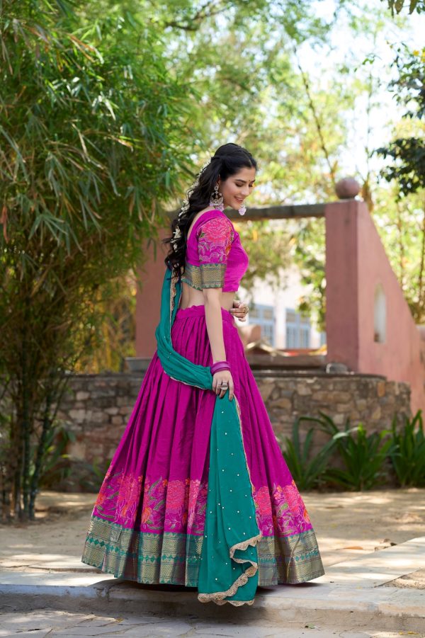 LNB1518 Pink Color Cotton Silk Thread Embroidery Work Lehenga Choli Wedding, Party, Festive, Events Etc. Delivery 4-6 Working Days Rs 2999 | Lehenga, Bollywood Lehenga, Creative Lehenga, Designer Lehenga, Embroidered Lehenga, Party Wear Lehenga