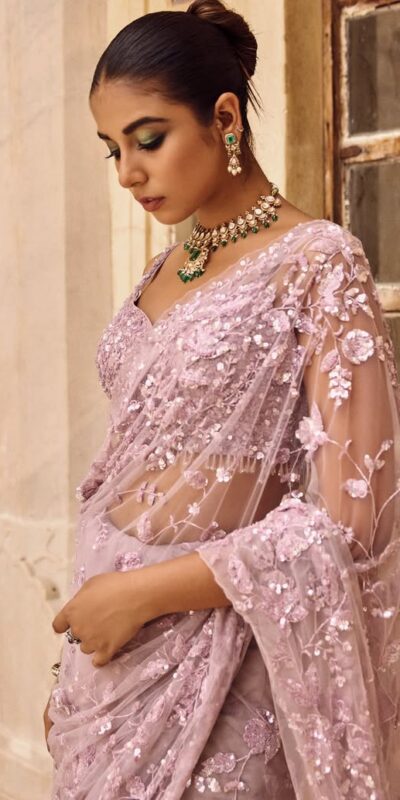 DF 3435 Pink Color Mono Net 5mm Multi Sequins Embroidery Work Saree Casual, Wedding, Festive, Events . Expected Delivery 4-6 Working Days @1799/- only | Sarees, Bollywood Sarees, Creative Sarees, Designer Sarees, Embroidered Sarees, Ethnic Saree, Modern Digital sarees, Party Wear Sarees