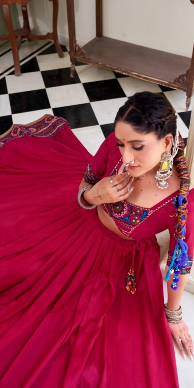 LNB 1243 Pink Color Tasar Silk Gamthi Print Embossed Gotta Patti Lace Lehenga Choli Festive Party Wedding, Events etc. Delivery 4-6 Working Days @2999/- | Lehenga, Bollywood Lehenga, Creative Lehenga, Designer Lehenga, Embroidered Lehenga, Party Wear Lehenga