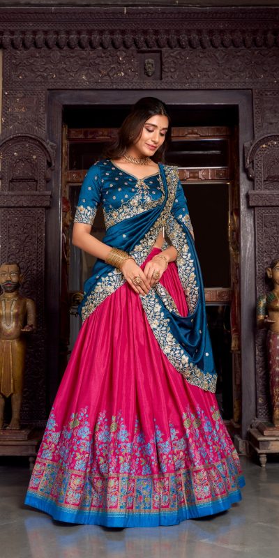 LNB 1238 Pink Color Tasar Silk Printed With Foil Work Lehenga Choli Festive Party Wedding, Events etc. Delivery 4-6 Working Days @2999/- | Lehenga, Bollywood Lehenga, Creative Lehenga, Designer Lehenga, Embroidered Lehenga, Party Wear Lehenga