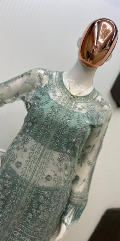 LG 1943 Pista Color Butterfly Net Sequence Embroidery Work Salwar Suit Casual, Wedding, Festive, Events . Expected Delivery  4-6 Working Days @1999/- only      | Jump Suits, Salwar suit, Casual Suits, Creative suits, Designer Suits, Palazzo Suits, Party Wear Suits, Patiala Suits, Straight Suits