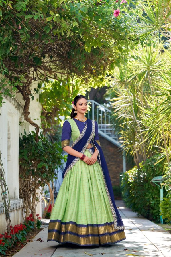 LNB 2010 Pista Color Zari Chex With Zari Weaving Work Lehenga Choli Wedding, Party, Festive, Events Etc. Delivery 4-6 Working Days Rs 2149 | Lehenga, Bollywood Lehenga, Creative Lehenga, Designer Lehenga, Embroidered Lehenga, Party Wear Lehenga