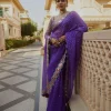 DF 3453 Purple Color Faux Georgette 5mm Sequence Work Casual, Wedding, Festive, Events . Expected Delivery  4-6 Working Days @2099/- only                                                                                | Sarees, Bollywood Sarees, Creative Sarees, Designer Sarees, Embroidered Sarees, Ethnic Saree, Modern Digital sarees, Party Wear Sarees