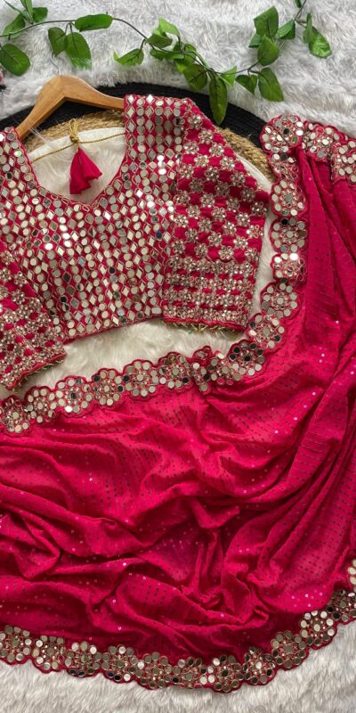 DF 3429 Red Color Faux Georgette 5mm Sequence Work Saree Casual, Wedding, Festive, Events . Expected Delivery 4-6 Working Days @2199/- only | Sarees, Bollywood Sarees, Creative Sarees, Designer Sarees, Embroidered Sarees, Ethnic Saree, Modern Digital sarees, Party Wear Sarees