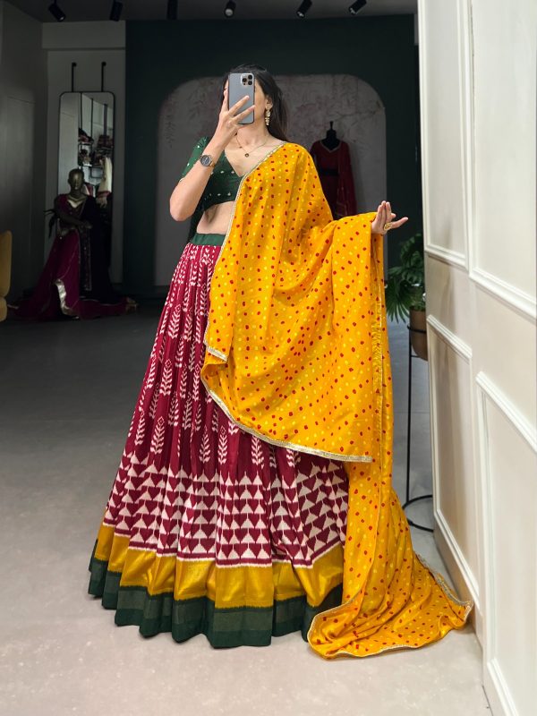 LNB 1200 Red Color Tushar Silk Print With Foil Work Lehenga Choli Wedding, Party, Festive, Events Etc. Delivery 4-6 Working Days Rs 3199 | Lehenga, Bollywood Lehenga, Creative Lehenga, Designer Lehenga, Embroidered Lehenga, Party Wear Lehenga