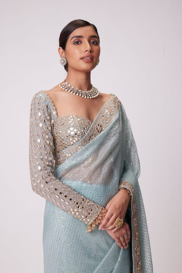DF 3431 Sky Blue Color Faux Georgette Heavy 5mm Sequence Work Saree Casual, Wedding, Festive, Events . Expected Delivery  4-6 Working Days @1759/- only                                                                                | Sarees, Bollywood Sarees, Creative Sarees, Designer Sarees, Embroidered Sarees, Ethnic Saree, Modern Digital sarees, Party Wear Sarees