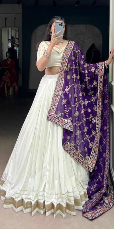 LNB 1665 White Color Pure Rayon Zari Weaving Work With Lace Touch Up Lehenga Choli Wedding, Party, Festive, Events Etc. Delivery 4-6 Working Days Rs 3399 | Lehenga, Bollywood Lehenga, Creative Lehenga, Designer Lehenga, Embroidered Lehenga, Party Wear Lehenga