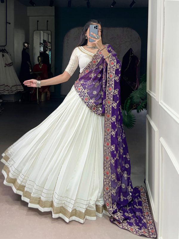 LNB 1665 White Color Pure Rayon Zari Weaving Work With Lace Touch Up Lehenga Choli Wedding, Party, Festive, Events Etc. Delivery 4-6 Working Days Rs 3399 | Lehenga, Bollywood Lehenga, Creative Lehenga, Designer Lehenga, Embroidered Lehenga, Party Wear Lehenga