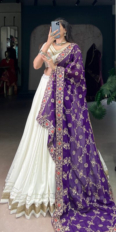 LNB 1665 White Color Pure Rayon Zari Weaving Work With Lace Touch Up Lehenga Choli Wedding, Party, Festive, Events Etc. Delivery 4-6 Working Days Rs 3399 | Lehenga, Bollywood Lehenga, Creative Lehenga, Designer Lehenga, Embroidered Lehenga, Party Wear Lehenga