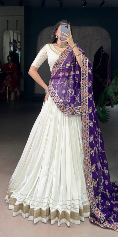 LNB 1665 White Color Pure Rayon Zari Weaving Work With Lace Touch Up Lehenga Choli Wedding, Party, Festive, Events Etc. Delivery 4-6 Working Days Rs 3399 | Lehenga, Bollywood Lehenga, Creative Lehenga, Designer Lehenga, Embroidered Lehenga, Party Wear Lehenga