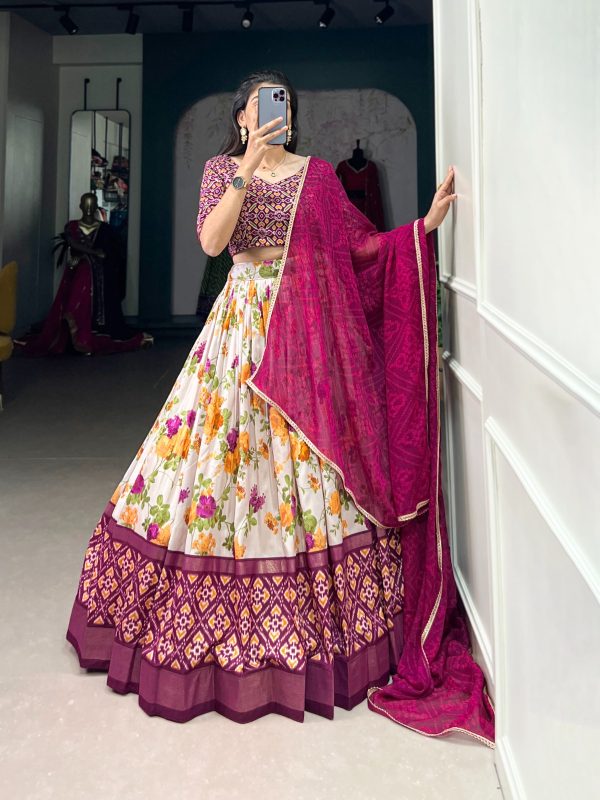LNB 1689 Wine Color Tussar Silk Floral And Patola Print With Foil Work Lehenga Choli Wedding, Party, Festive, Events Etc. Delivery 4-6 Working Days Rs 2099 | Lehenga, Bollywood Lehenga, Creative Lehenga, Designer Lehenga, Embroidered Lehenga, Party Wear Lehenga