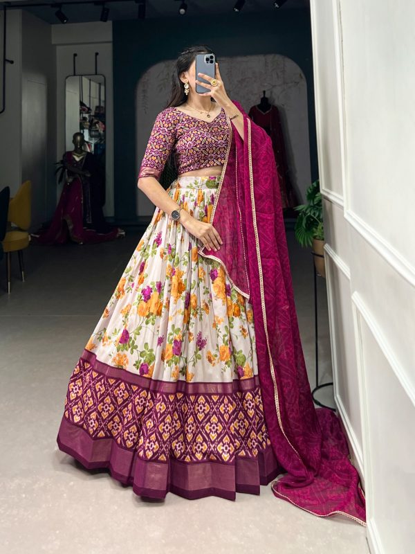 LNB 1689 Wine Color Tussar Silk Floral And Patola Print With Foil Work Lehenga Choli Wedding, Party, Festive, Events Etc. Delivery 4-6 Working Days Rs 2099 | Lehenga, Bollywood Lehenga, Creative Lehenga, Designer Lehenga, Embroidered Lehenga, Party Wear Lehenga