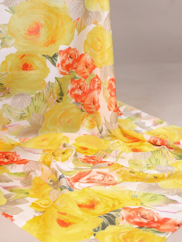 YNF 7017 Yellow Color Dull Satin Floral Printed Saree Casual, Wedding, Festive, Events . Expected Delivery  4-6 Working Days @1499/- only                                                                                | Sarees, Bollywood Sarees, Creative Sarees, Designer Sarees, Embroidered Sarees, Ethnic Saree, Modern Digital sarees, Party Wear Sarees