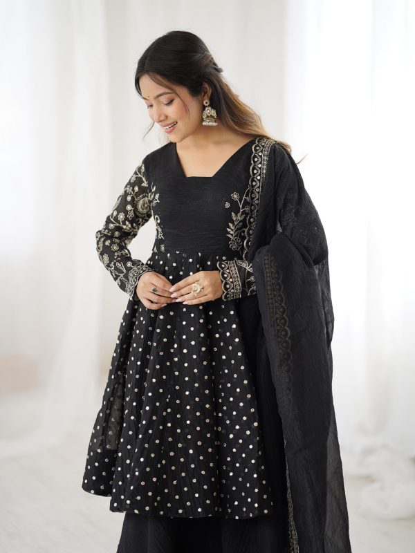 ZSR 3134 Black Crunchy Silk Salwar Suit Perfect for Wedding, Party, Sangeet, Anniversary, Housewarming Introductory Price ₹2399. Delivery 4-6 | Jump Suits, Salwar suit, Casual Suits, Creative suits, Designer Suits, Palazzo Suits, Party Wear Suits, Patiala Suits, Straight Suits