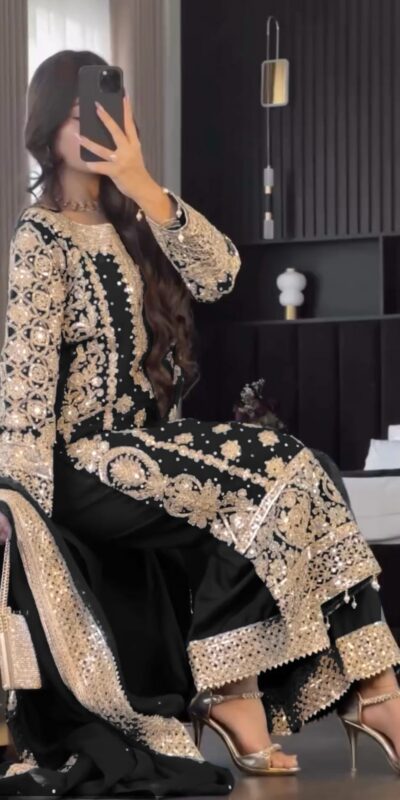 SR 1654 Maroon in Faux Georgette With Heavy Embroidery Sequence Work Wedding, Party, Festive, Events Special 4-6 Working Days At 2599/- Only | Jump Suits, Salwar suit, Casual Suits, Creative suits, Designer Suits, Palazzo Suits, Party Wear Suits, Patiala Suits, Straight Suits