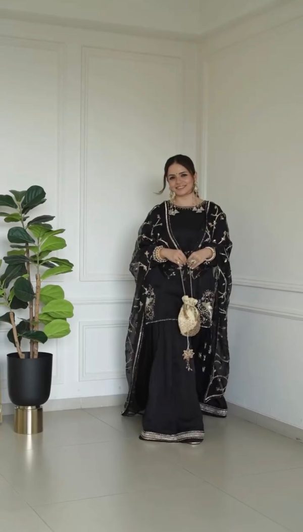 ZSR 3142 Black Pure Natural Crep With Embroidery Sequence Work Salwaar Suit Perfect for Wedding, Party, Bridal Wear, Pongal, Onam Best Price ₹1999 | Jump Suits, Tops & Bottoms, Track Suits, Salwar suit, Casual Suits, Creative suits, Designer Suits, Palazzo Suits, Party Wear Suits, Patiala Suits, Straight Suits, Trendy Wear