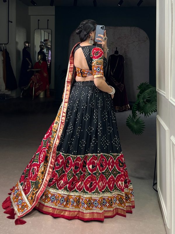 LNB 1734 Black Tasar Silk Gamthi Work With MirrorWork Lehenga Choli Introductory Price ₹2999. Delivery 4-6 Working Days. Shop now. | Lehenga, Bollywood Lehenga, Creative Lehenga, Designer Lehenga, Embroidered Lehenga, Party Wear Lehenga