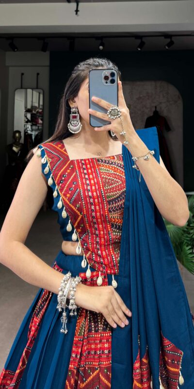 LNB 1696 Blue Pure Cotton Lehenga Choli Perfect for Wedding, Party, Pooja, Housewarming, Baisakhi Special Price ₹3499. Delivery 4-6 Working Days. | Lehenga, Bollywood Lehenga, Creative Lehenga, Designer Lehenga, Embroidered Lehenga, Party Wear Lehenga