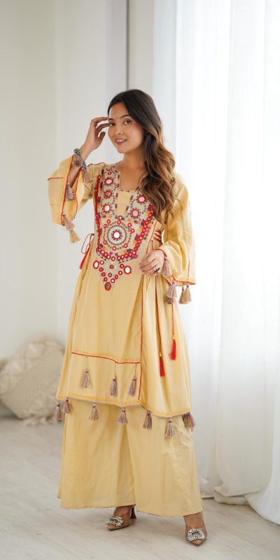 SRK 5286 Cream in Khadi Cotton Mirror Work & Embroidery Work Salwar Suit . Now at just ₹2099. Delivery 4-6 Working Days. Shop now. | Jump Suits, Salwar suit, Casual Suits, Creative suits, Designer Suits, Palazzo Suits, Party Wear Suits, Patiala Suits, Straight Suits