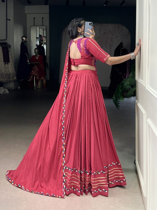 LNB 1659 Dark Pink Color Pure Rayon With Mirror Work & Gamthi Work. Lehenga Choli Price ₹4199.Introductory Delivery 4-6 Working Days. Shop now. | Lehenga, Bollywood Lehenga, Creative Lehenga, Designer Lehenga, Embroidered Lehenga, Party Wear Lehenga