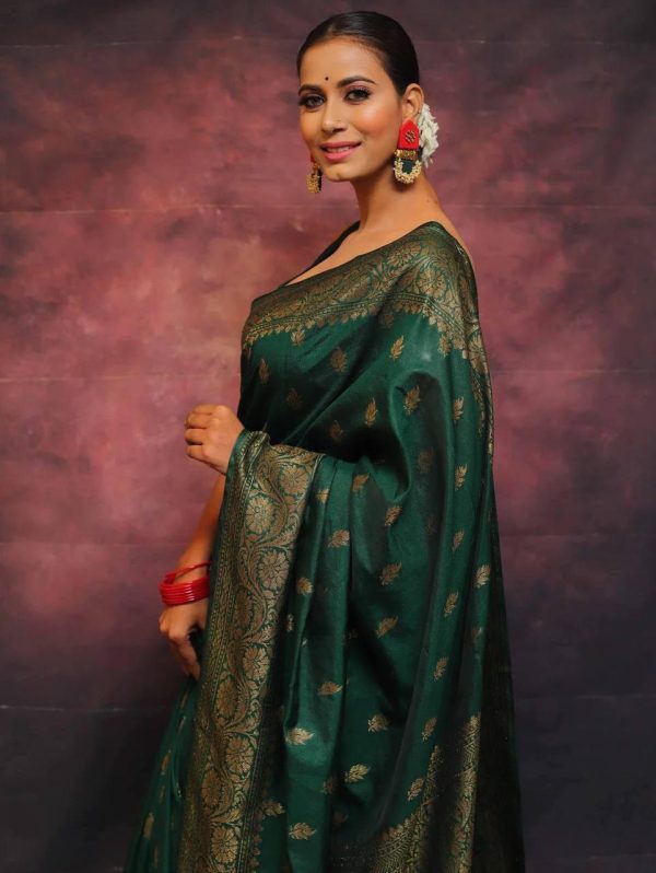 KP 6010 Green Soft Lichi Silk Jacquard Saree Perfect for Wedding, Party, Traditional Day, Family Gatherings, Sangeet . Grab it for ₹1349. Delivery 4-6 W | Sarees, Bollywood Sarees, Creative Sarees, Designer Sarees, Embroidered Sarees, Ethnic Saree, Modern Digital sarees, Party Wear Sarees