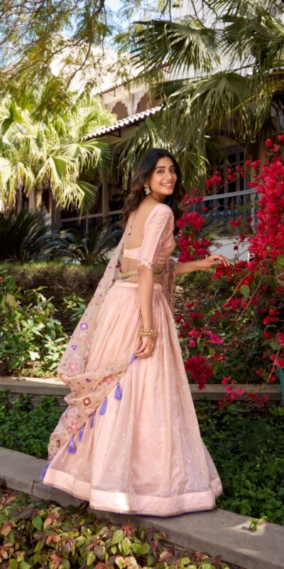 LNB 1426 Light Pink Gold Crush With Sequins Work & Embroidery Work Lehenga Choli . Best Price ₹3499. Delivery 4-6 Working Days. Shop now. | Lehenga, Bollywood Lehenga, Creative Lehenga, Designer Lehenga, Embroidered Lehenga, Party Wear Lehenga