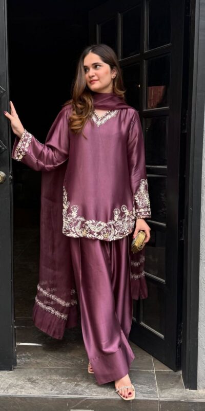 ZSR 3125 Onion Natural Crepp Silk With Embroidery Sequence Work Salwar Suit Perfect for Wedding, Party, Housewarming, Eid, Festival Celebrations | Jump Suits, Tops & Bottoms, Track Suits, Salwar suit, Casual Suits, Creative suits, Designer Suits, Palazzo Suits, Party Wear Suits, Patiala Suits, Straight Suits, Trendy Wear