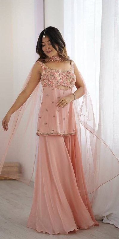 LG 1959 Peach Georgette With Lace Work & Embroidery Work Salwar Suit . Available at ₹1849 only. Delivery 4-6 Working Days. Shop now. | Jump Suits, Tops & Bottoms, Track Suits, Salwar suit, Casual Suits, Creative suits, Designer Suits, Palazzo Suits, Party Wear Suits, Patiala Suits, Straight Suits, Trendy Wear