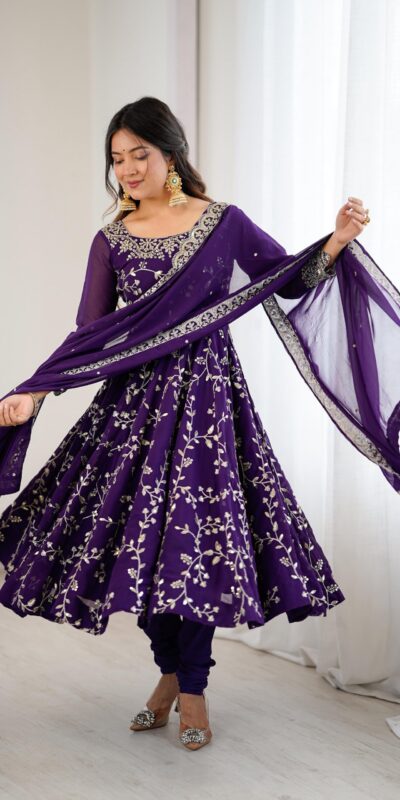 SRK 5299 Purple Georgette With Sequence Work Perfect for Wedding, Party, Lohri, Temple Visit, Ganesh Chaturthi Festive, Events, 4-6 Working Days At 2149 | Gowns, Bollywood Gowns, Creative Gowns, Designer Gowns, Embroidered Gowns, Party Wear Gowns