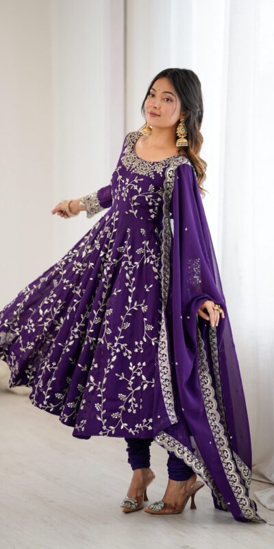 SRK 5299 Purple Georgette With Sequence Work Perfect for Wedding, Party, Lohri, Temple Visit, Ganesh Chaturthi Festive, Events, 4-6 Working Days At 2149 | Gowns, Bollywood Gowns, Creative Gowns, Designer Gowns, Embroidered Gowns, Party Wear Gowns