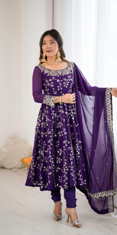 SRK 5299 Purple Georgette With Sequence Work Perfect for Wedding, Party, Lohri, Temple Visit, Ganesh Chaturthi Festive, Events, 4-6 Working Days At 2149 | Gowns, Bollywood Gowns, Creative Gowns, Designer Gowns, Embroidered Gowns, Party Wear Gowns