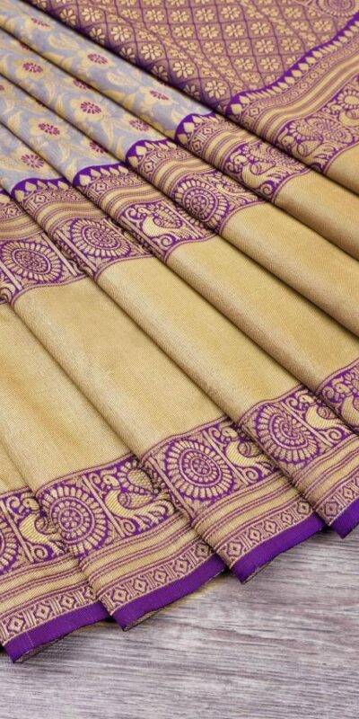 KP 3077 Purple Soft Lichi Silk Saree Perfect for Wedding, Party, Housewarming, Baby Shower, Onam . Available at ₹1599 only. Delivery 4-6 Working Da | Sarees, Bollywood Sarees, Creative Sarees, Designer Sarees, Embroidered Sarees, Ethnic Saree, Modern Digital sarees, Party Wear Sarees
