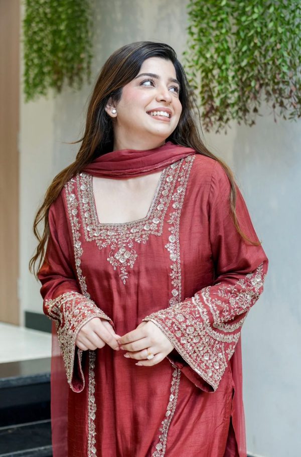 ZSR 3138 Red German Chiffon With Embroidery Work with Full Sleeve Salwar Suit Wedding, Party, Festive, Events,Now at just ₹1949. Delivery 4-6 Worki | Jump Suits, Salwar suit, Casual Suits, Creative suits, Designer Suits, Palazzo Suits, Party Wear Suits, Patiala Suits, Straight Suits