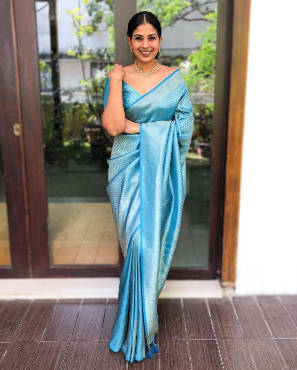 KP 4049 Sky Blue Sky Soft Lichi Silk Saree With Lace Work & Lace Border. Exclusive Offer ₹1349. Delivery 4-6 Working Days. Shop now. | Sarees, Bollywood Sarees, Creative Sarees, Designer Sarees, Embroidered Sarees, Ethnic Saree, Modern Digital sarees, Party Wear Sarees