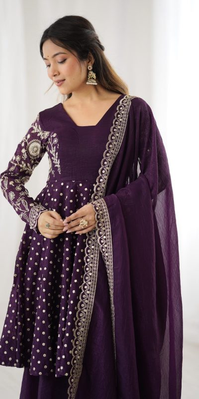 ZSR 3134 Wine Crunchy Silk Salwar Suit Perfect for Wedding, Party, Sangeet, Anniversary, Housewarming Introductory Price ₹2399. Delivery 4-6 | Jump Suits, Salwar suit, Casual Suits, Creative suits, Designer Suits, Palazzo Suits, Party Wear Suits, Patiala Suits, Straight Suits