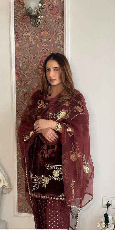 BE 408 Brown Soft Organza Salwar Suit with Lace Work & Embroidery Work. Special Price ₹2049. Delivery 4-6 Working Days. Shop now. | Lehenga, Bollywood Lehenga, Creative Lehenga, Designer Lehenga, Embroidered Lehenga, Party Wear Lehenga