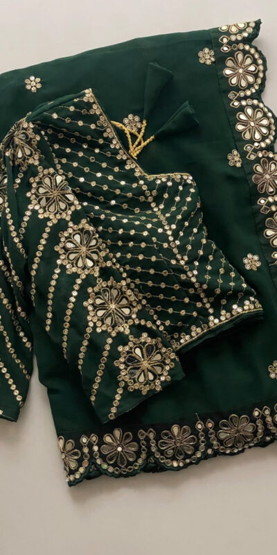 DF 3457 Green Color Georgette Sequence Original Mirror Work Saree Casual, Wedding, Festive, Events . Expected Delivery 4-6 Working Days @2099/- only | Sarees, Bollywood Sarees, Creative Sarees, Designer Sarees, Embroidered Sarees, Ethnic Saree, Modern Digital sarees, Party Wear Sarees