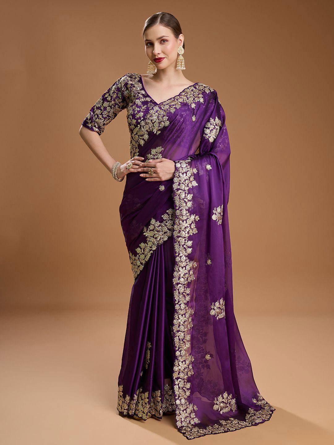 BT 1301 Purple Rangoli Silk Saree with Sequins Work & Embroidery Work. Now at just ₹1999. Delivery 4-6 Working Days. Shop now. | Sarees, Bollywood Sarees, Creative Sarees, Designer Sarees, Embroidered Sarees, Ethnic Saree, Modern Digital sarees, Party Wear Sarees