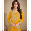 Yellow Chinon Multi Embroidery Work Salwar Suit