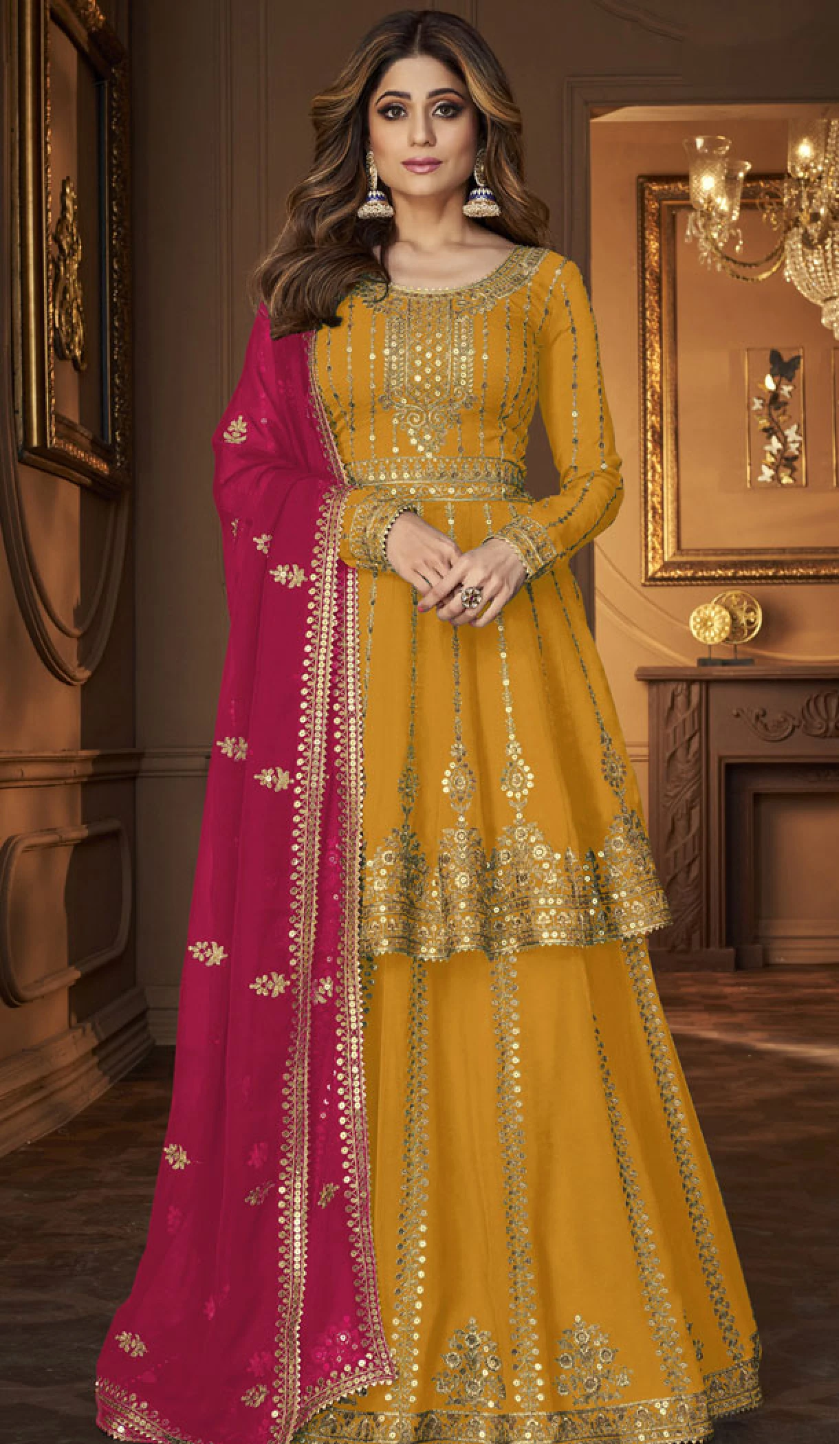 DS A 9125 Yellow Faux Georgette Salwar Suit with Embroidery Work. Special Price ₹2599. Delivery 4-6 Working Days. Shop now. | Jump Suits, Tops & Bottoms, Track Suits, Salwar suit, Casual Suits, Creative suits, Designer Suits, Palazzo Suits, Party Wear Suits, Patiala Suits, Straight Suits, Trendy Wear