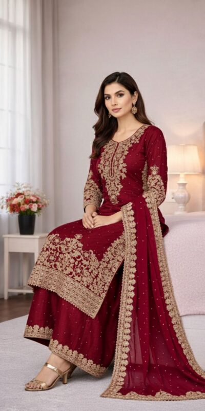 SSR 535 Maroon in Organza Silk Embroidery Work Salwar Suit . Available at ₹2399 only. Delivery 4-6 Working Days. Shop now. | Jump Suits, Tops & Bottoms, Track Suits, Salwar suit, Casual Suits, Creative suits, Designer Suits, Palazzo Suits, Party Wear Suits, Patiala Suits, Straight Suits, Trendy Wear