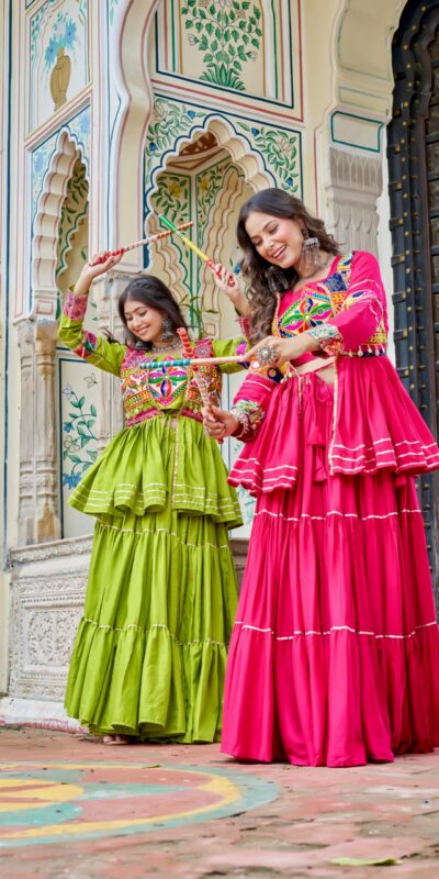 Ram 120 Parrot Green in Pure Cotton Mirror Work & Gamthi Work Lehenga Choli . Exclusive Offer ₹3049. Delivery 4-6 Working Days. Shop now. | Lehenga, Bollywood Lehenga, Creative Lehenga, Designer Lehenga, Embroidered Lehenga, Party Wear Lehenga